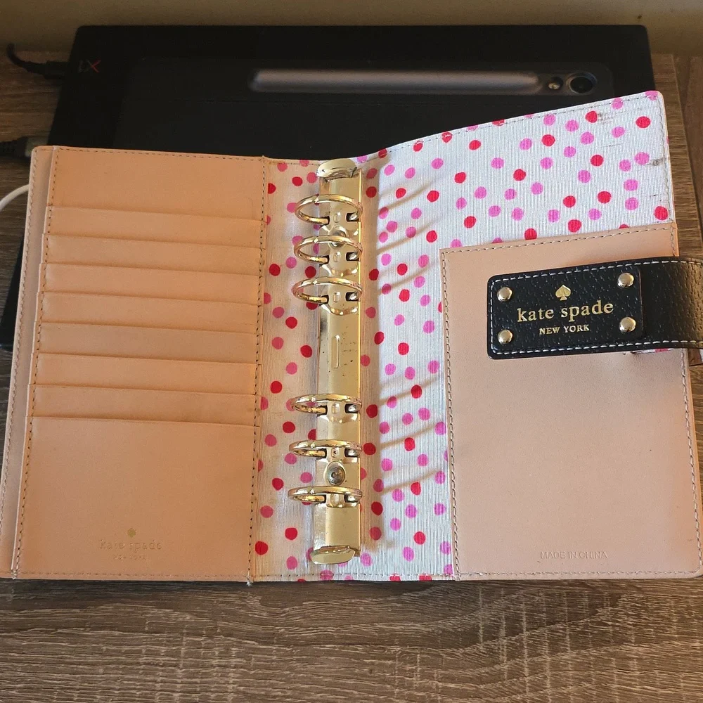 Kate Spade Black Leather Planner Agenda - Picture 7 of 10